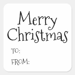 Sticker Carré Noël noir blanc à blanc à blanc blanc à blanc mign