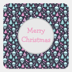 Sticker Carré Noël Pastel Goth