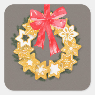 Sticker Carré Noël Pepparkakor