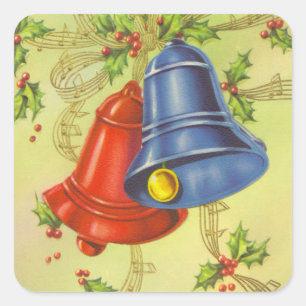 Sticker Carré Noël vintage
