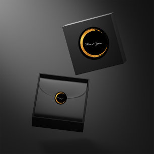 Sticker Carré Noir Blanc Merci Monogramme Gold Minimalisme