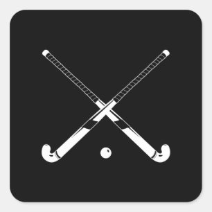 Sticker Carré Noir d'autocollant de silhouette d'hockey de champ