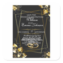 Noir et or mariage élégant