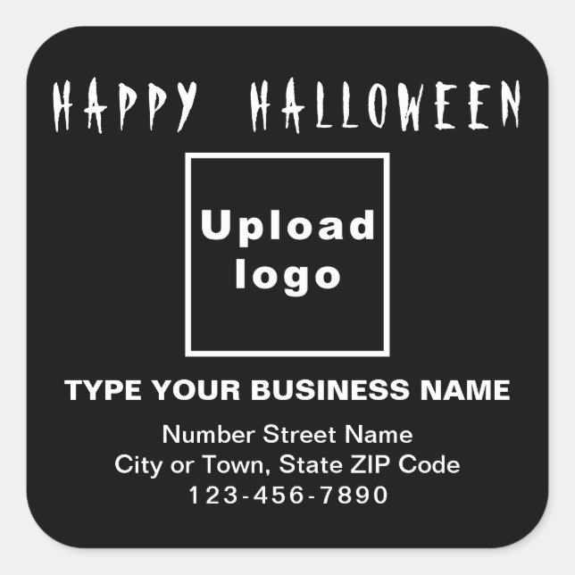 Sticker Carré noir Halloween d'affaires (Devant)
