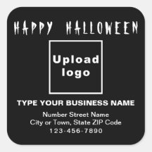 Sticker Carré noir Halloween d'affaires