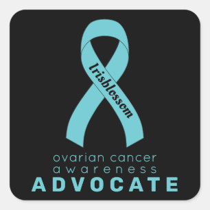 Sticker Carré noir pour les défenseurs du cancer d