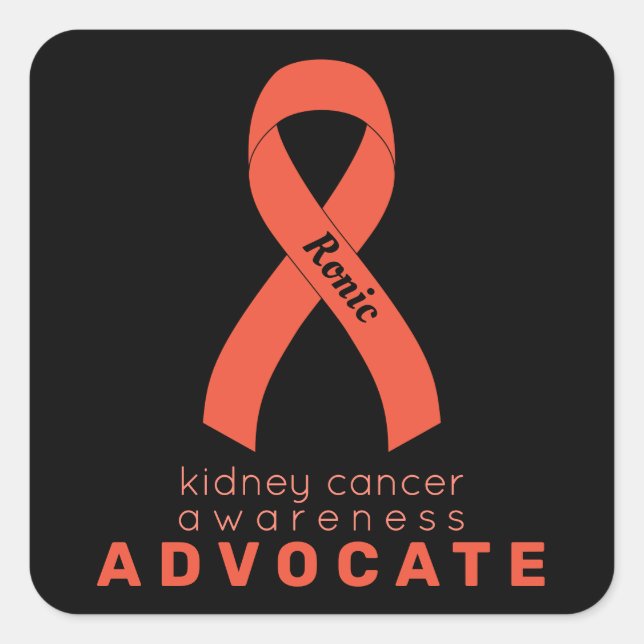 Sticker Carré noir pour les défenseurs du cancer d (Devant)