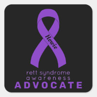 Sticker Carré noir Rett Syndrome Advocate