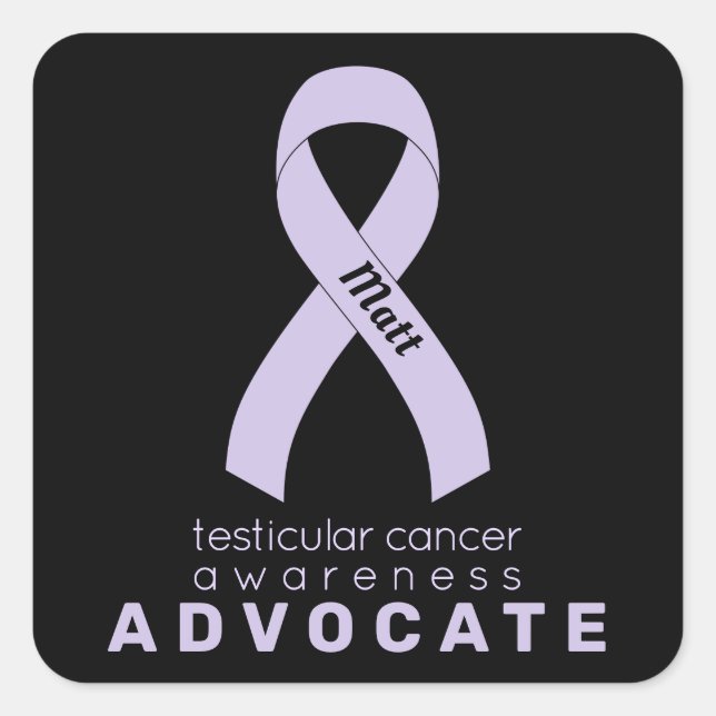 Sticker Carré noir Testicular Cancer Advocacy (Devant)