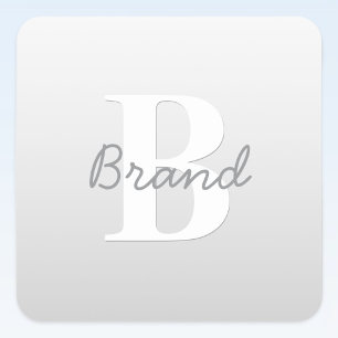 Sticker Carré Nom cursif ou autre texte avec monogramme Dégrad