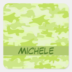 Sticker Carré Nom de camouflage de Camo de vert de chaux
