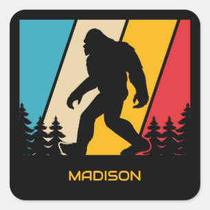 Sticker Carré Nom personnalisé Bigfoot
