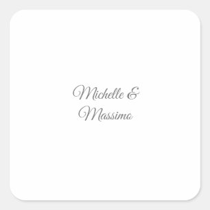 Sticker Carré Noms de couple classiques professionnels uniques