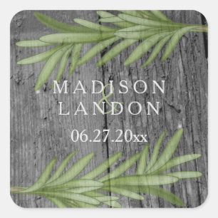 Sticker Carré Noms des Mariages de plantes de Rosemary Sprigs