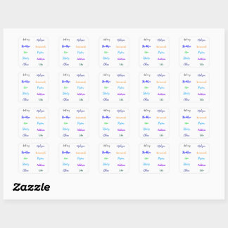 Sticker Carré Noms manuscrits personnalisés avec écriture manusc