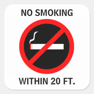 STICKER CARRÉ NON-FUMEURS À MOINS DE 20 PI