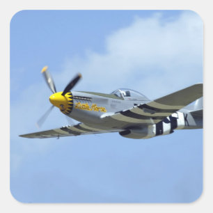 Sticker Carré North American P-51D Mustang, Petit Cheval
