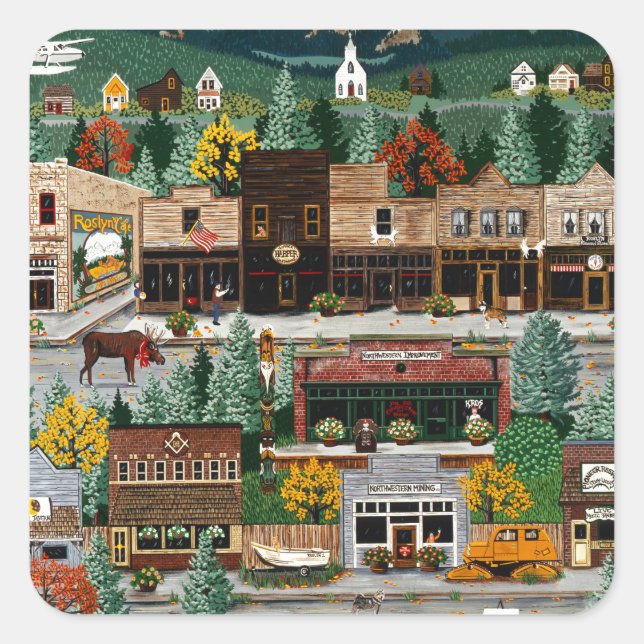 Sticker Carré "Northern Exposure" ~ Roslyn, Washington (Devant)