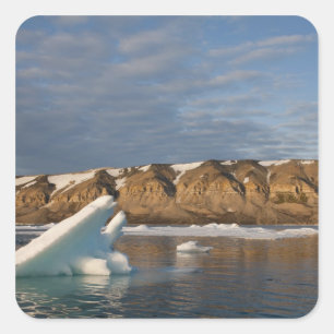 Sticker Carré Norvège, Svalbard, île de Spitsbergen, Coucher