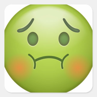 Sticker Carré Note de maladie Emoji visage