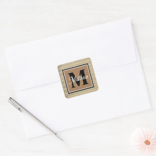 Sticker Carré Note musicale vintage Monogramme musicien