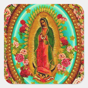 Sticker Carré Notre Dame Guadalupe-Mexique Sainte Vierge Marie