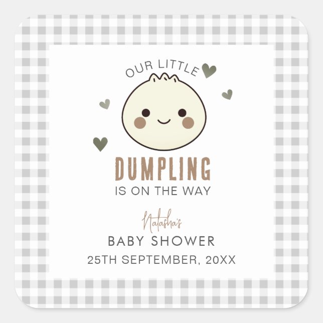 Sticker Carré Notre petit Baby shower neutre pour les femmes (Devant)