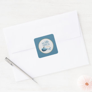 Sticker Carré Notre petit Citrouille bleu 1er anniversaire