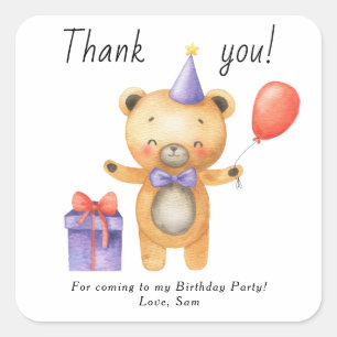 Sticker Carré Notre petit ours fête son premier anniversaire