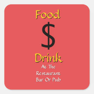 Sticker Carré Nourriture Boisson Au Restaurant Bar Ou Pub Dollar