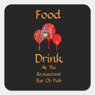 Sticker Carré Nourriture Boisson Au Restaurant Bar Ou Pub Faison