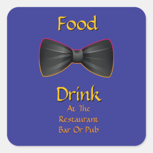 Sticker Carré Nourriture Boisson Au Restaurant Bar Ou Pub Nœud P
