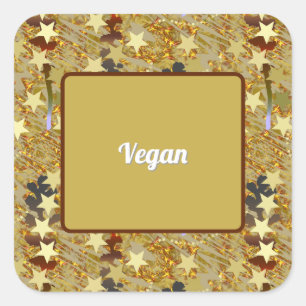 Sticker Carré Nourriture de fête spéciale vegan étincelante et é