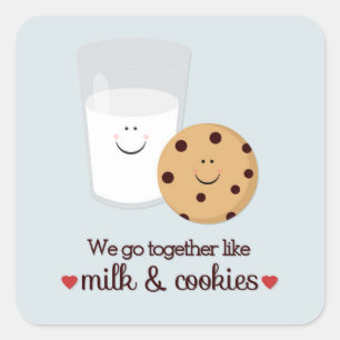 Sticker Carré Nous allons ensemble comme du lait et des biscuits