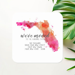 Sticker Carré Nous avons déplacé l'aquarelle Floride État