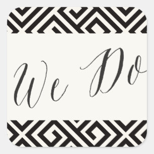Sticker Carré Nous faisons Classic Script Géométrique Mariage de