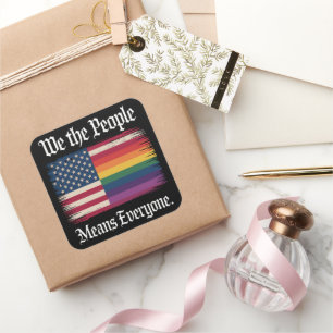 Sticker Carré Nous Le Peuple Signifie Tout Le Monde Usa Égalité 