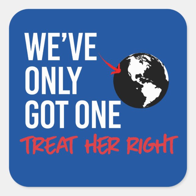 Sticker Carré Nous n'avons qu'une seule terre (Devant)