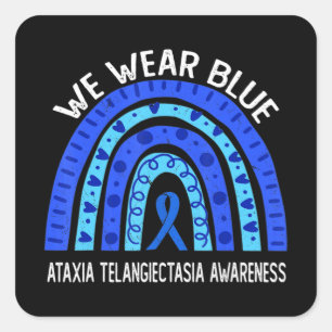 Sticker Carré Nous Portons Bleu Pour Ataxia Telangiectasia Sensi