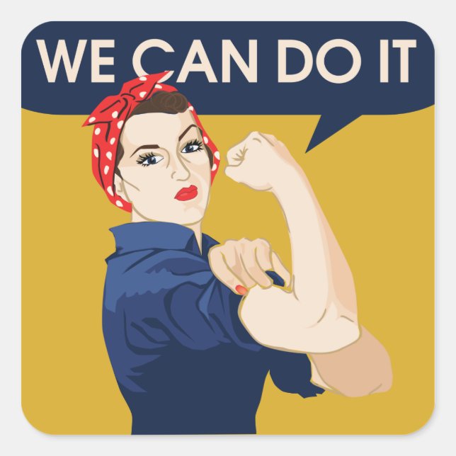 Sticker Carré Nous pouvons le faire (Devant)