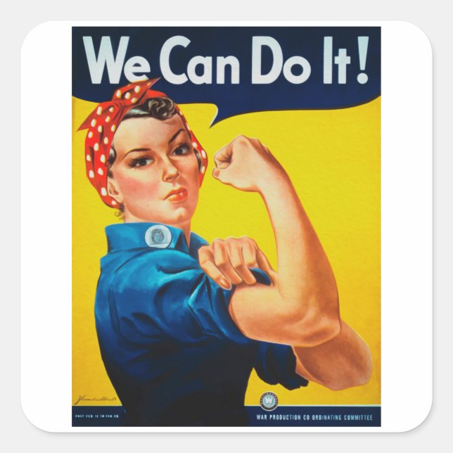 Sticker Carré Nous Pouvons Le Faire (Devant)
