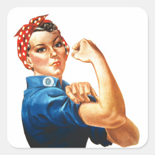 Sticker Carré Nous pouvons le faire Rosie le pouvoir des femmes 