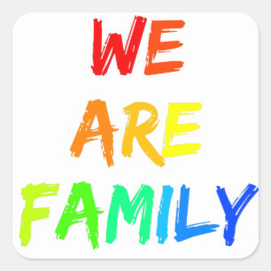 Sticker Carré Nous sommes la famille Rainbow Sunshine Adoption D