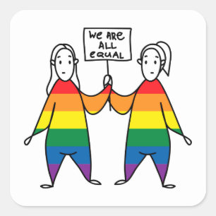 Sticker Carré Nous sommes tous égaux