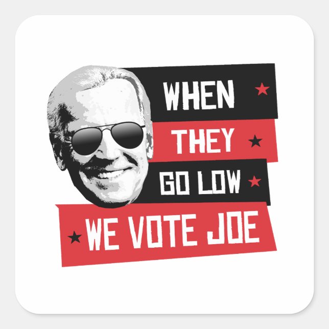 Sticker Carré Nous votons Joe (Devant)