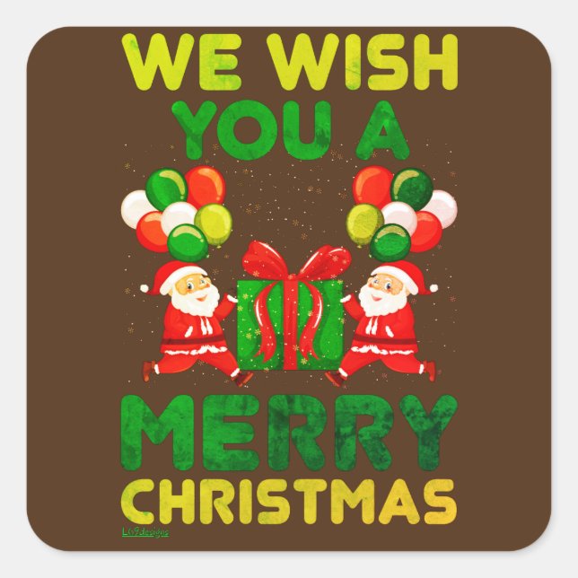 STICKER CARRÉ NOUS VOUS SOUHAITONS UN JOLI NOËL ! (Devant)
