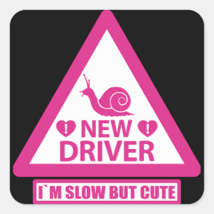 Sticker Carré Nouveau conducteur d'étudiant Signet d'avertisseme