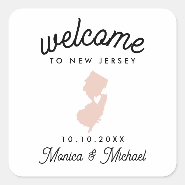 Sticker Carré NOUVEAU JERSEY State Destination Mariage N'IMPORTE (Devant)