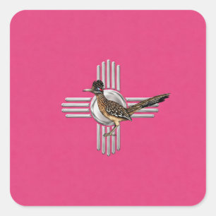Sticker Carré Nouveau Mexique rose
