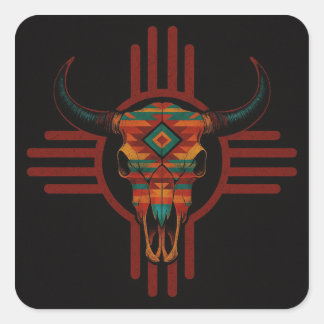 Sticker Carré Nouveau-Mexique Rouge